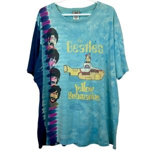Vintage The Beatles Liquid Blue Yellow Submarine Tee